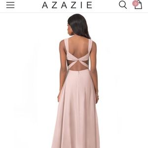Azazie Floor Length Dress Dusty Rose